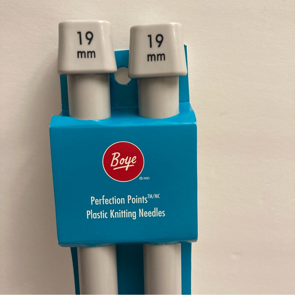 Boye Perfection Points Plastic Knitting Needles US35 19MM 14 Inch Extra Large